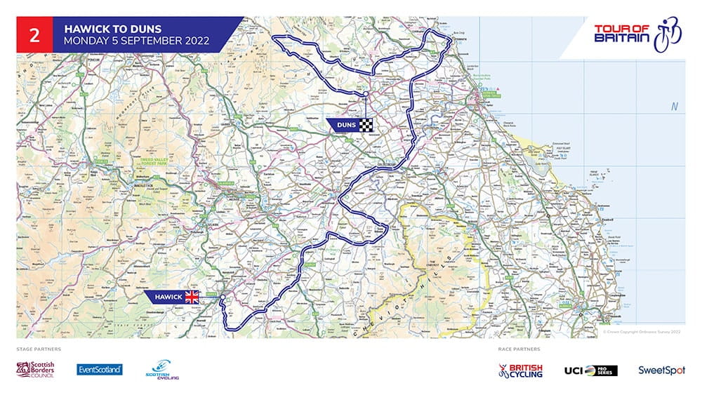 Tour of Britain stage two route map